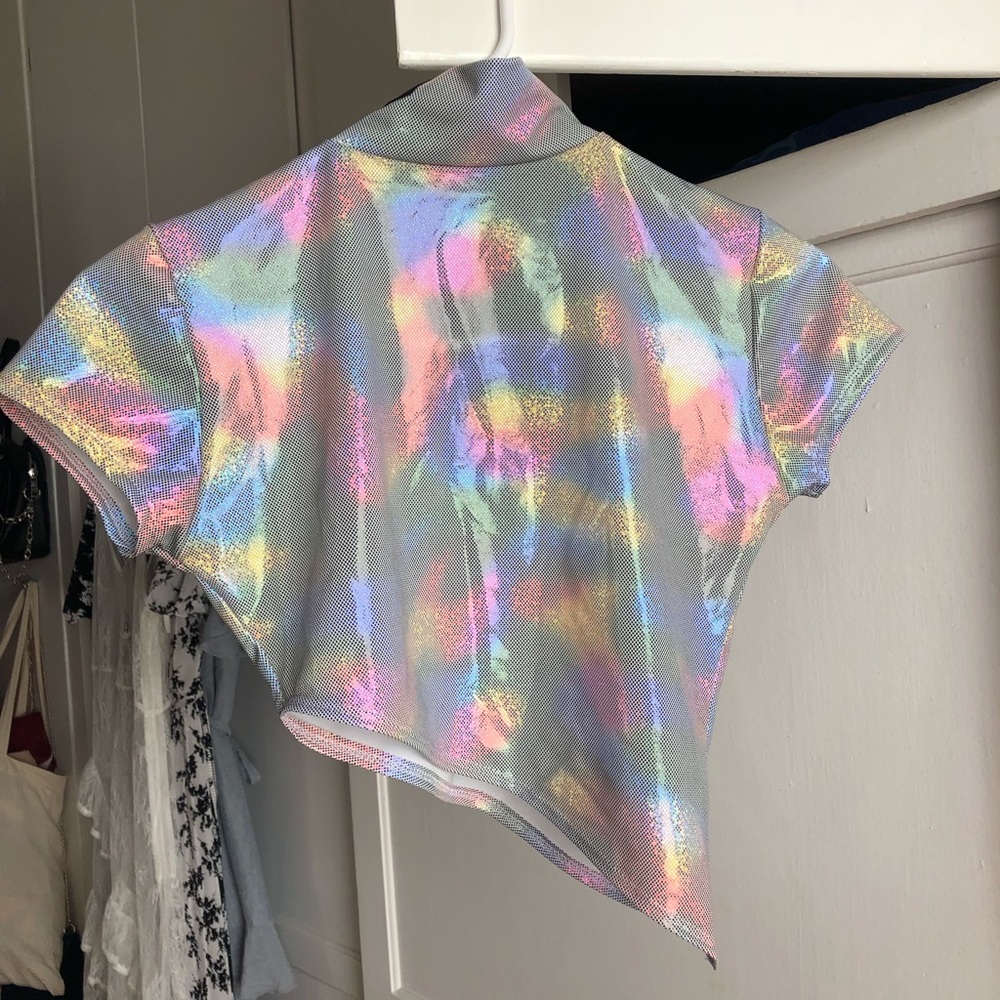 Dolls Kill Holographic Crop Top